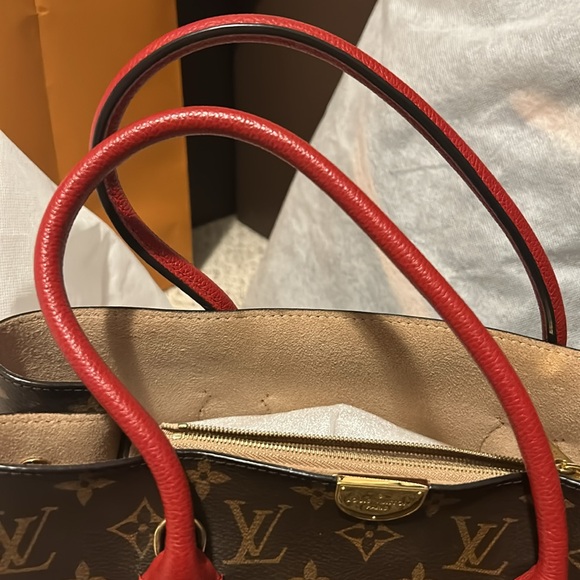 Louis Vuitton Flandrin Brown and Red Monogram Satchel - Picture 3 of 15